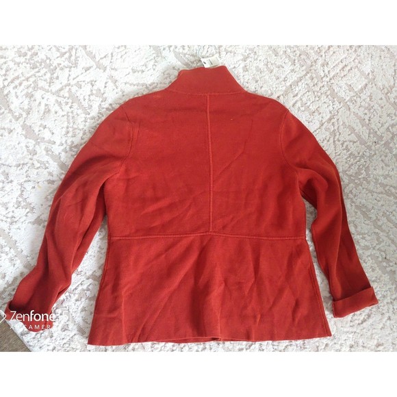 NWT Talbots Women's Cotton Rayon Blazer Cardigan Large brown red - Picture 3 of 10